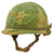 Original U.S. Vietnam War M1-C Paratrooper Helmet with Reversible Mitchell Camouflage Cover Original Items