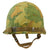 Original U.S. Vietnam War M1-C Paratrooper Helmet with Reversible Mitchell Camouflage Cover Original Items