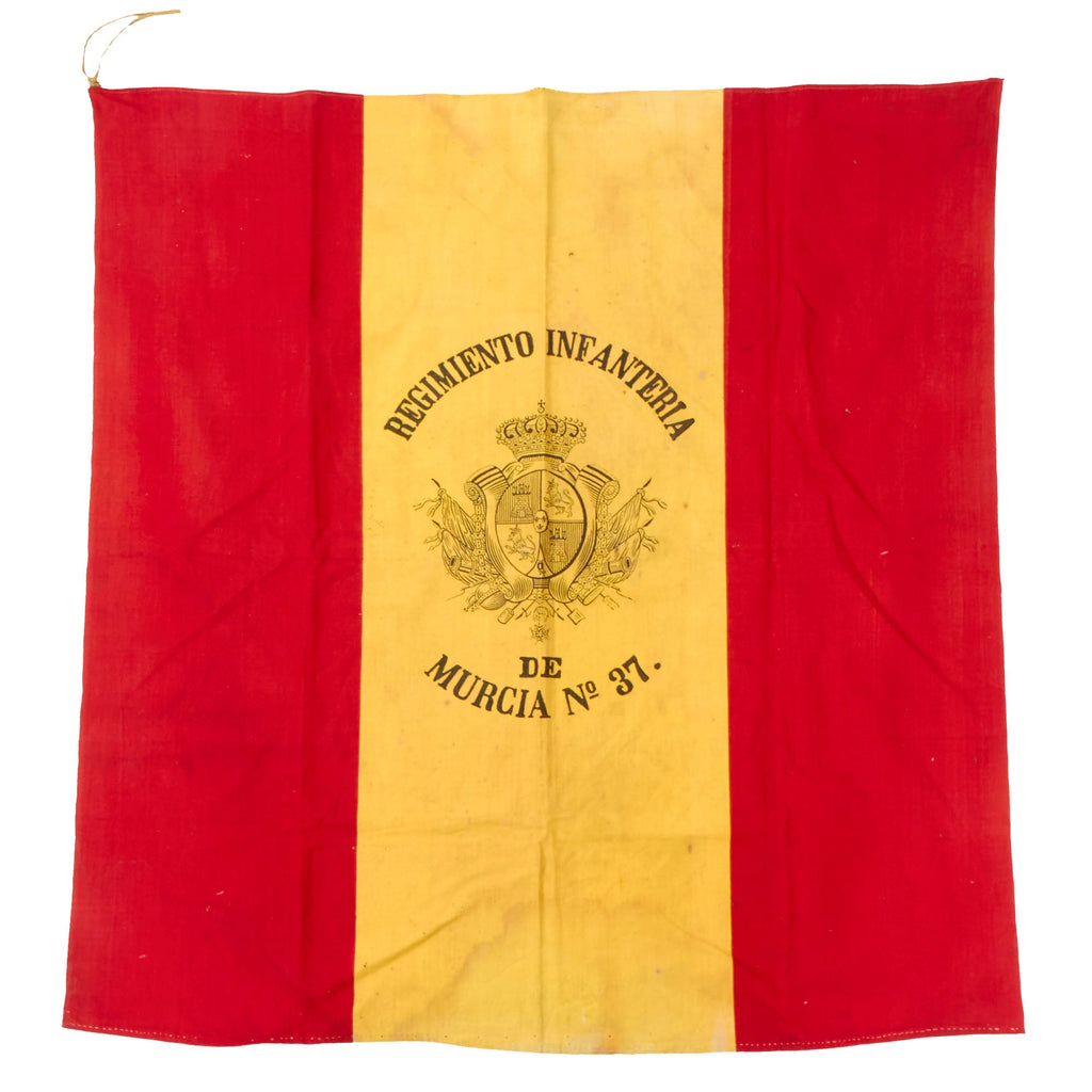 Original Spanish-American War Spanish Army "Knapsack Flag" for Regimento Infanteria De Murcia No. 37 - 34" x 34" Original Items