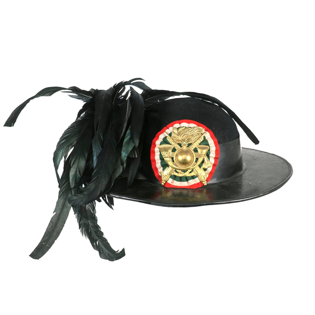 Original WWII Italian Bersaglieri Infantry Regiment Officer Dress Hat with Feather Plume Original Items