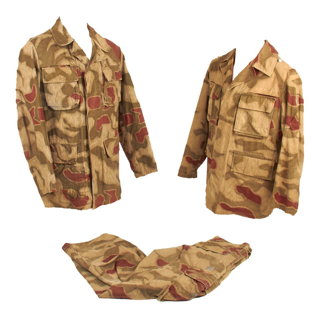 Original West Germany Cold War Era Bundesgrenzschutz (BGS) Splinter Camouflage Uniform Set With (2) Jackets and (1) Set of Pants Original Items