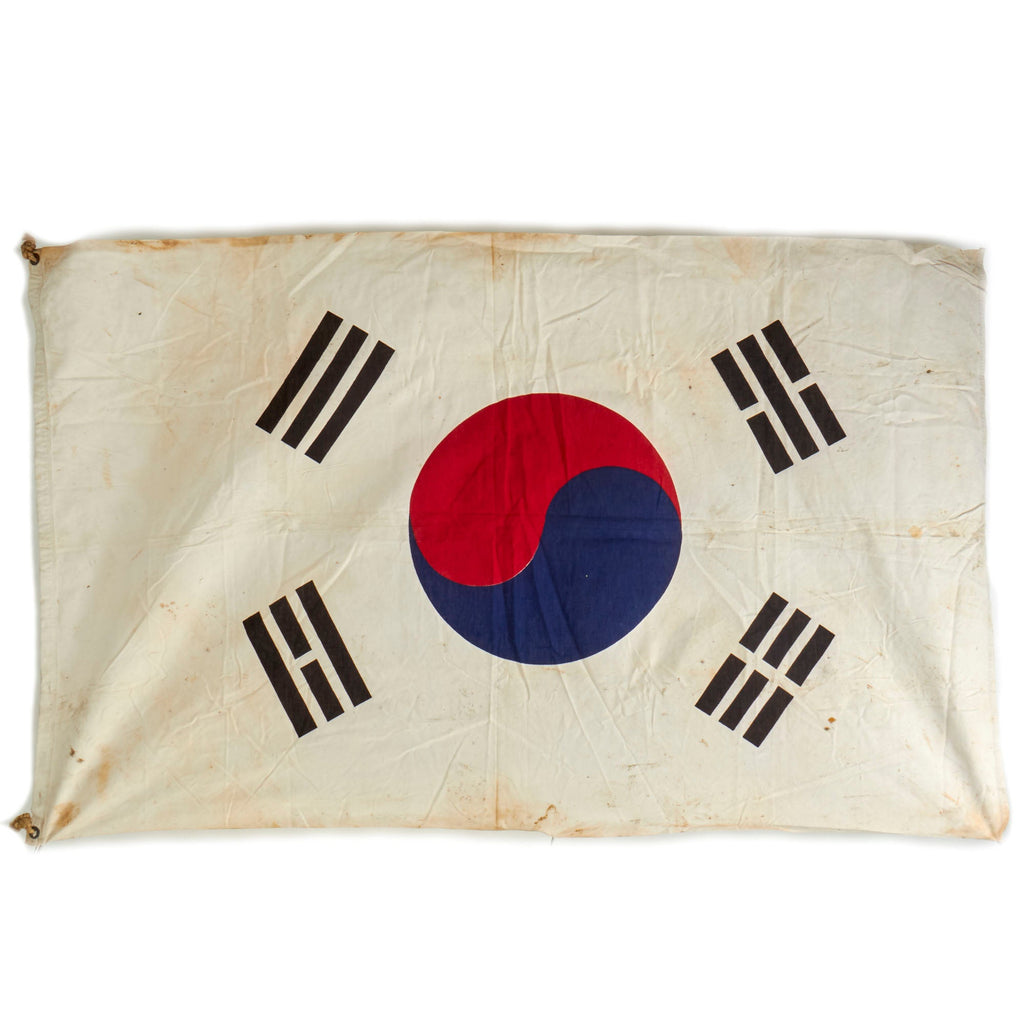 Original Korean War Era South Korean Taegukgi American Made Canvas Flag by Ajax Paramount Flag Co. - 4’x6’ Original Items