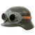 Original German WWII M40 Army Heer No Decal Helmet with 57cm Liner & Ultrasin Goggles - Stamped Q64 Original Items