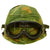 Original U.S. Vietnam M1 Helmet with Reversible Camouflage Cover and Dust Goggles Original Items