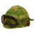 Original U.S. Vietnam M1 Helmet with Reversible Camouflage Cover and Dust Goggles Original Items