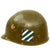 Original U.S. Korean War M1 Helmet Liner With Original 3rd Division Painted Insignia - Liner by CAPAC Original Items