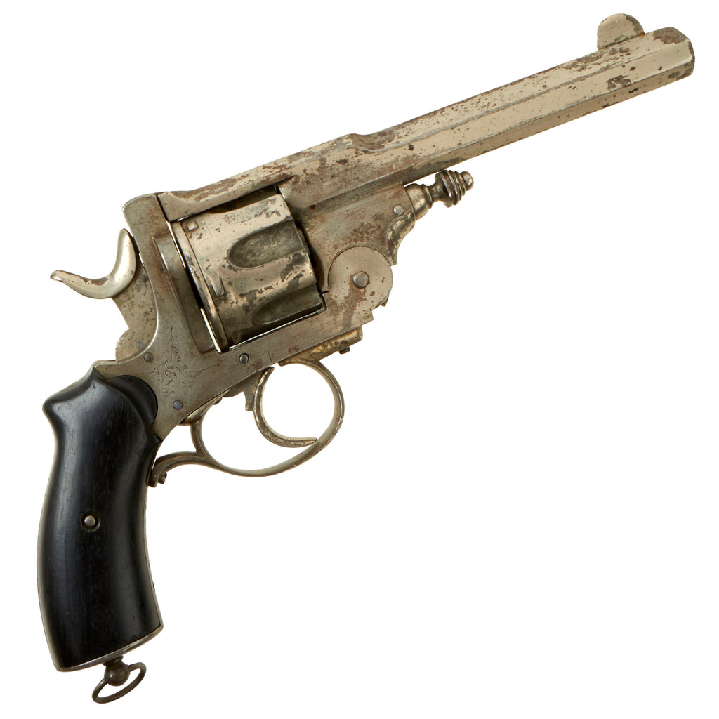 Original Victorian Belgian Nickel-Plated Webley-Pryse Style Top Break Double Action .450 Revolver - circa 1870