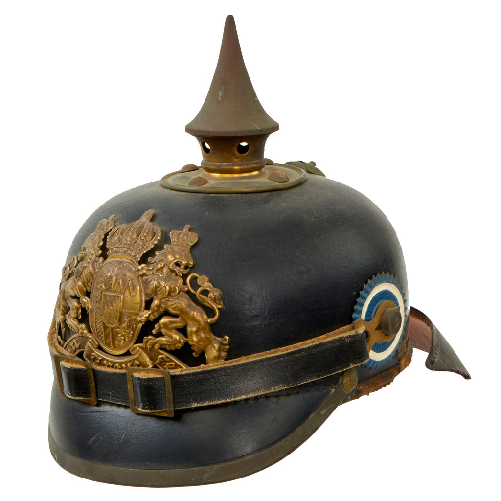 Original Imperial German WWI Bavarian EM/NCO Infantry M1895 Pickelhaube Spiked Helmet Original Items