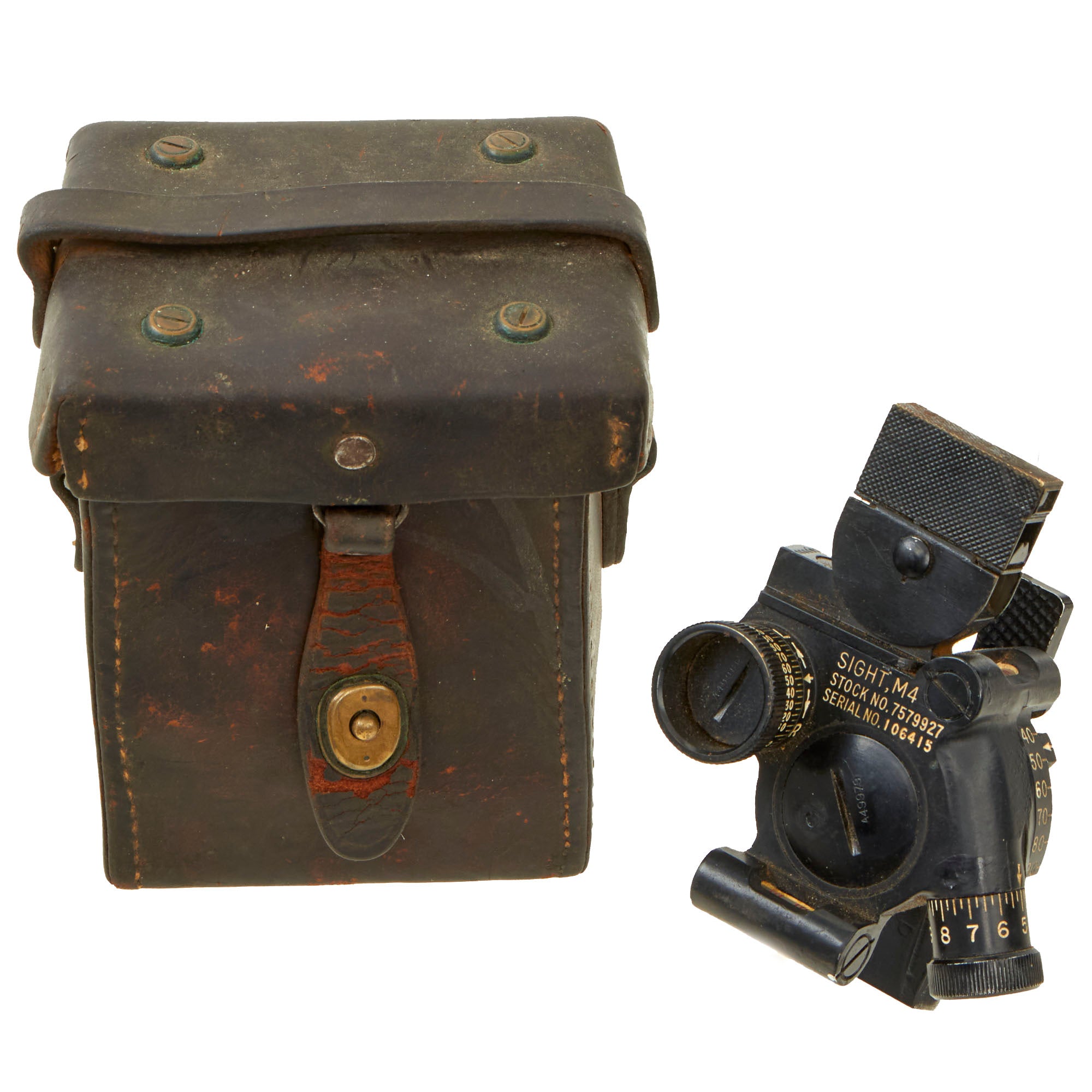 Original U.S. WWII Era M4 Collimator Sight With Leather Carry Case - A –  International Military Antiques