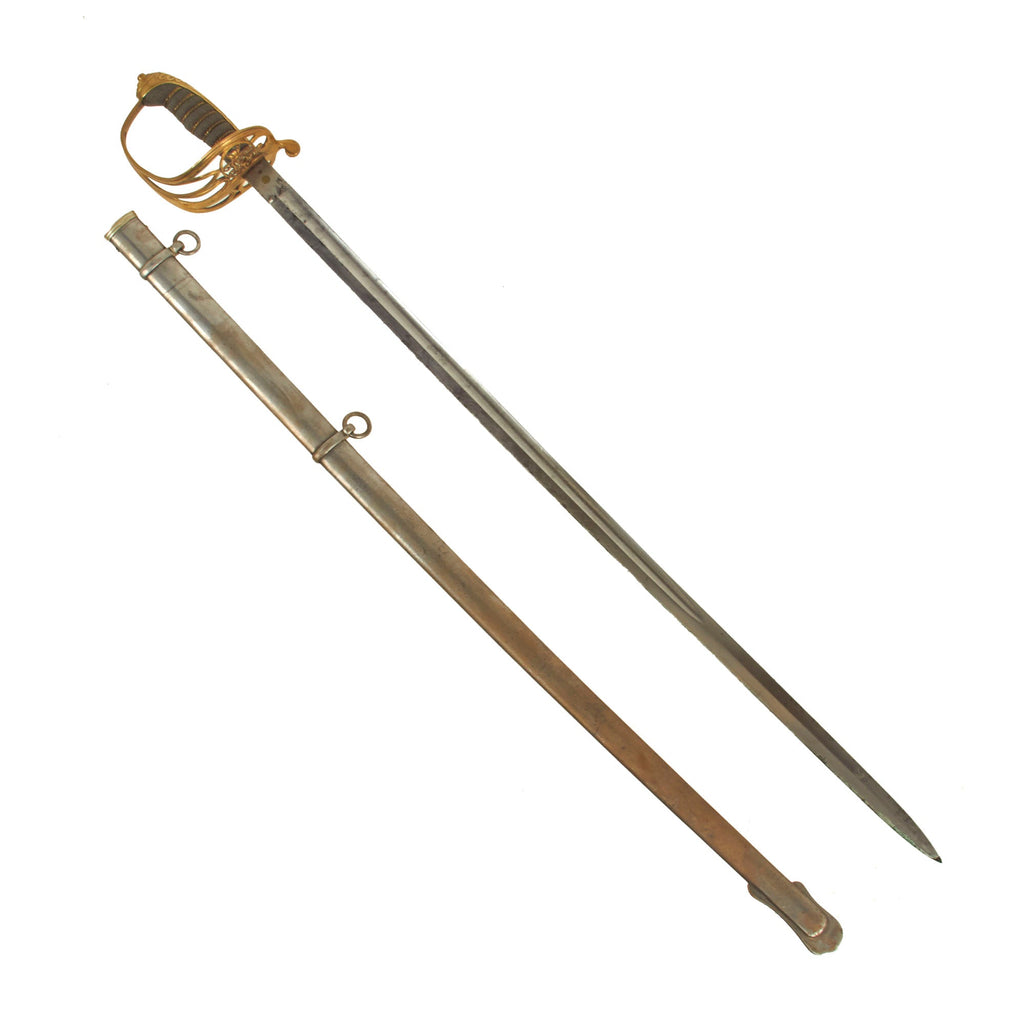 Original British Victorian P-1845 Officer's Dress Sword by Simpson & Rook with Steel Scabbard c.1870 - VR Marked With Owner’s Initials Original Items