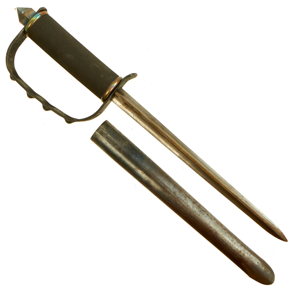 Original U.S. WWII First Pattern OSS Drop Knife with Scabbard made from Springfield Trapdoor Bayonet Original Items