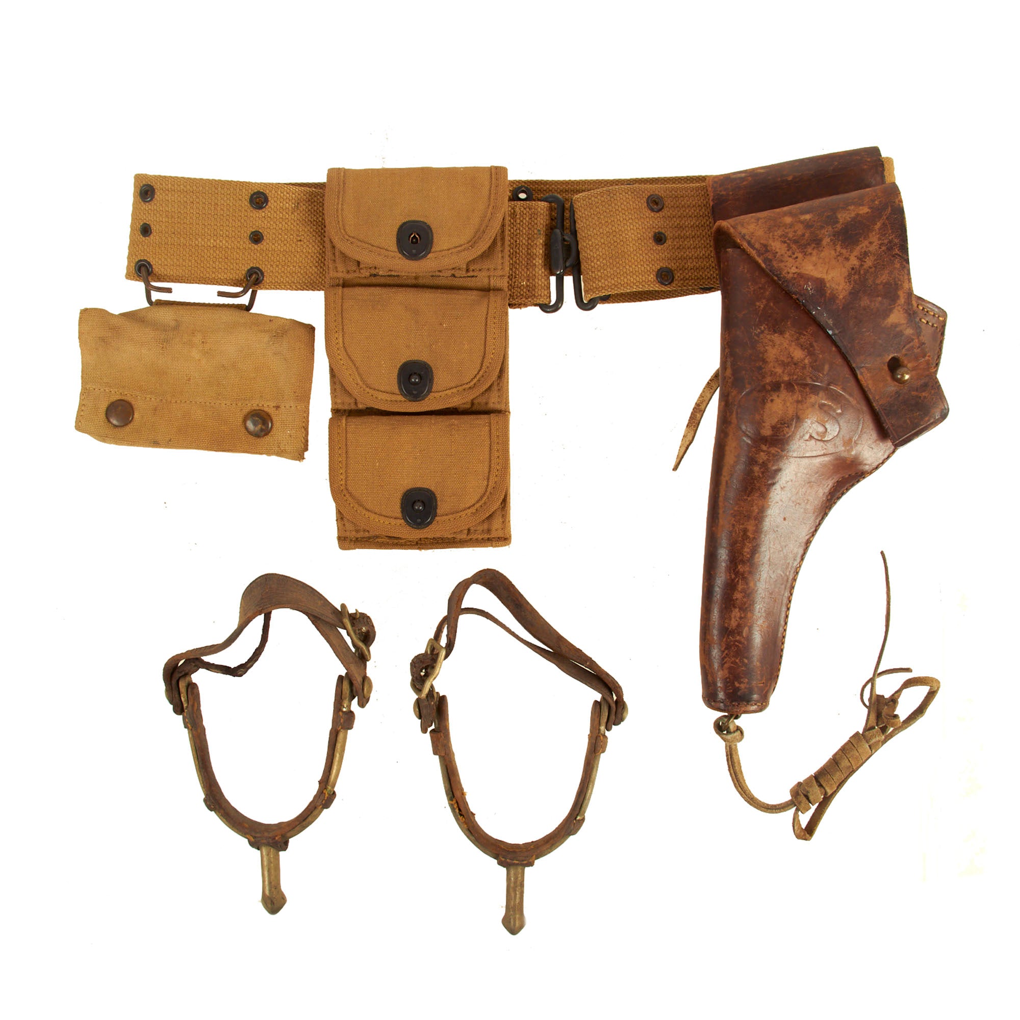 Original U.S. WWI M1917 .45 1911 Revolver Holster Belt Rig With Half M –  International Military Antiques