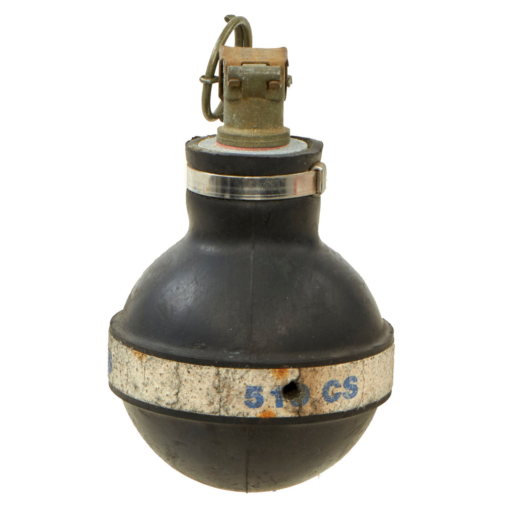 Original U.S. Post Vietnam War Era Inert Rubber Federal 519 CS Tear Gas Grenade  With Fuse Assembly Original Items