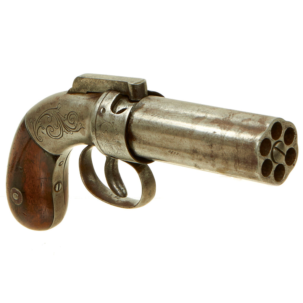 Original U.S. 19th Century Allen & Thurber 1845 Patent Percussion Pepperbox Revolver - Matching Serial 98 Original Items