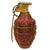 Original U.S. WWII Era Inert MkII Pre War Red Practice Pineapple Grenade with M10A3 Fuze - Circa 1920-1930 Original Items