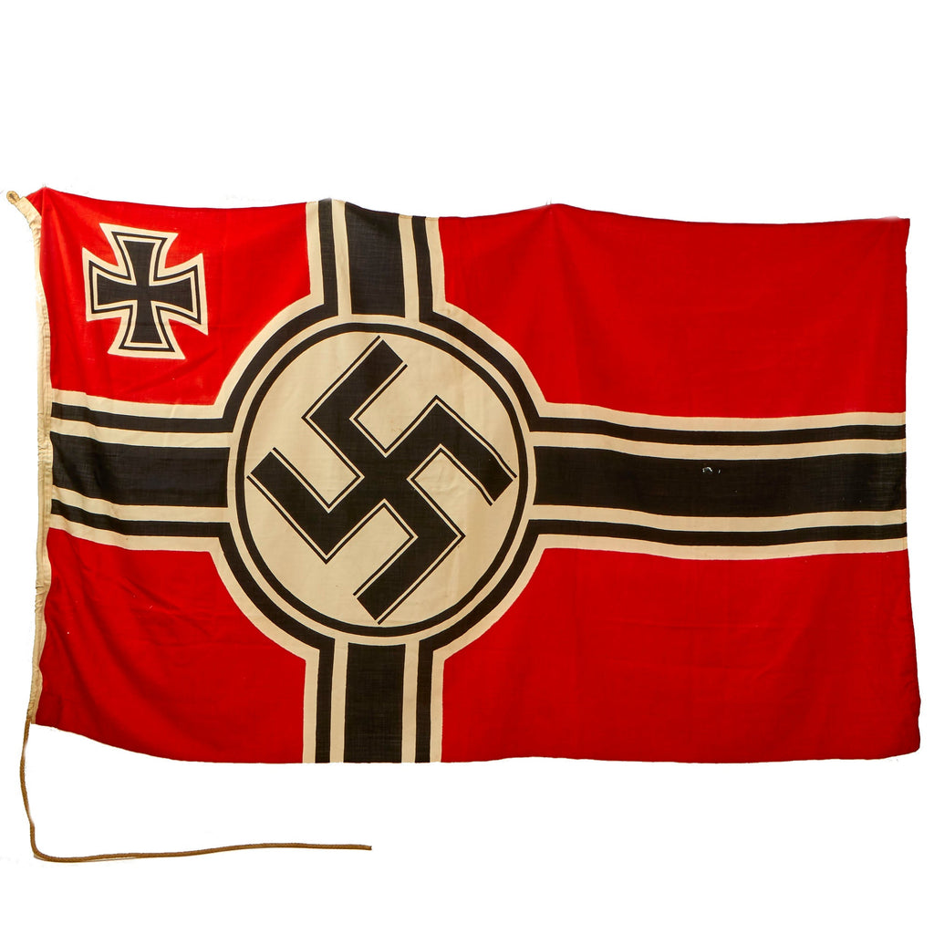 Original German WWII Kriegsmarine 150cm x 250cm Naval Battle Flag by Plutzar & Brüll KG - Reichskriegsflagge Original Items