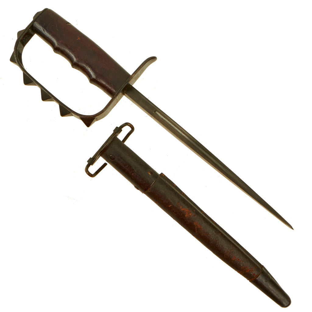 Original U.S. WWI M1917 Trench Knife by L.F. & C. dated 1917 with Scabbard by Jewell dated 1918 Original Items