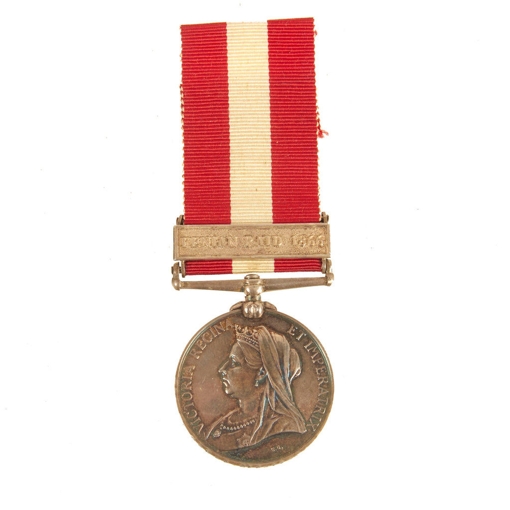 Original British North America Fenian Troubles Rim Engraved Canadian General Service Medal With 1866 Fenian Raid Clasp - Private William Baker, Stratford Volunteer Rifle Company Original Items