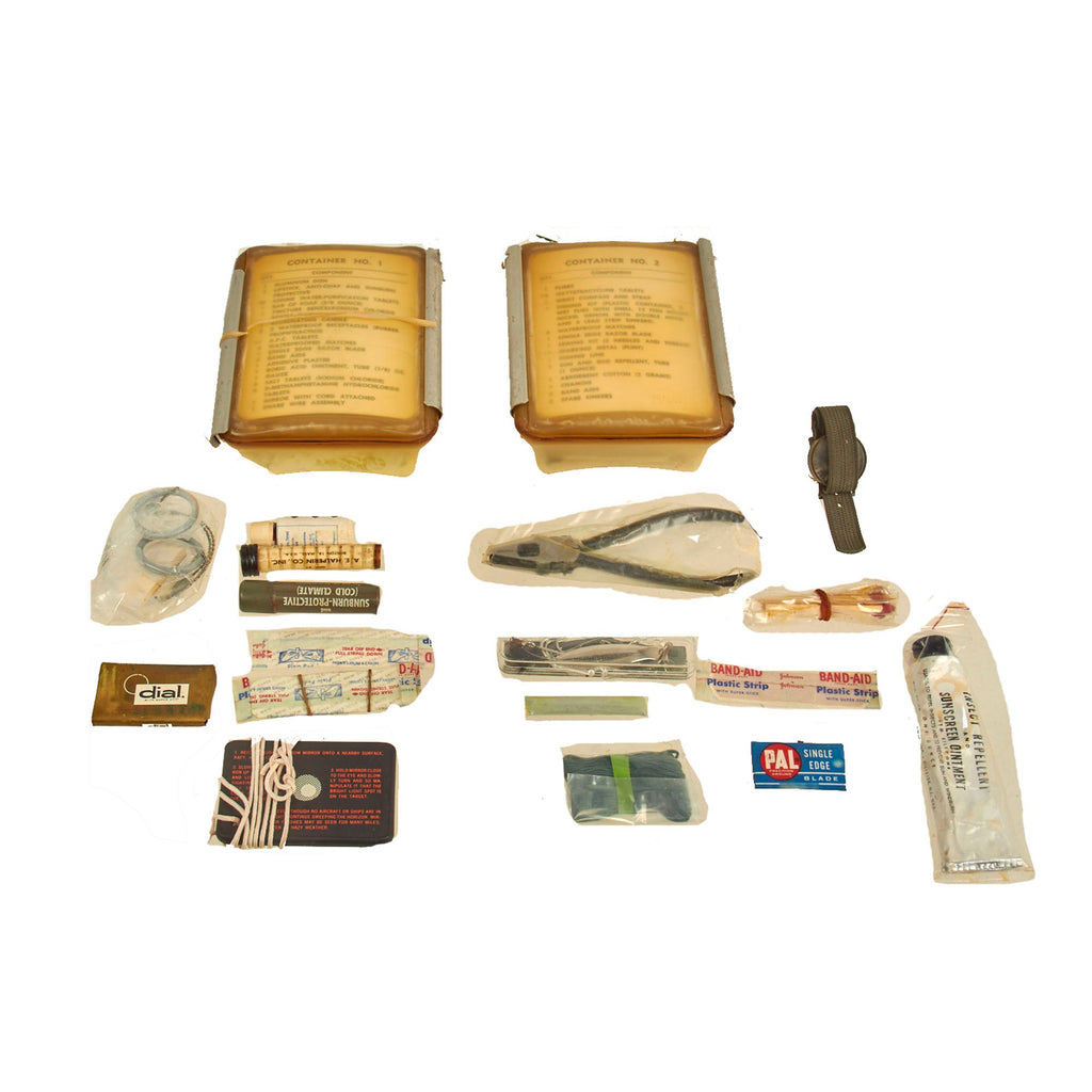 Original U.S. Vietnam War 1962 Dated Survival, Escape and Evasion Kit “SEEK” Containers 1 & 2 - Complete - SERE; Survival, Evasion, Resistance and Escape Original Items