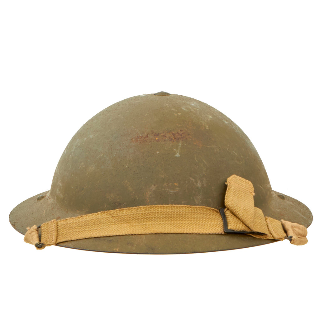 Original Australian WWII Rimless Brodie MkII Steel Helmet with Liner by Commonwealth Steel dated 1942 Original Items