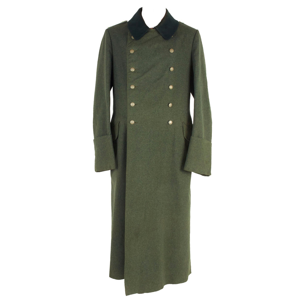 Original Excellent German WWII Heer NCO Wool Greatcoat with Infantry Junior Officer Shoulder Boards - dated 1938 Original Items