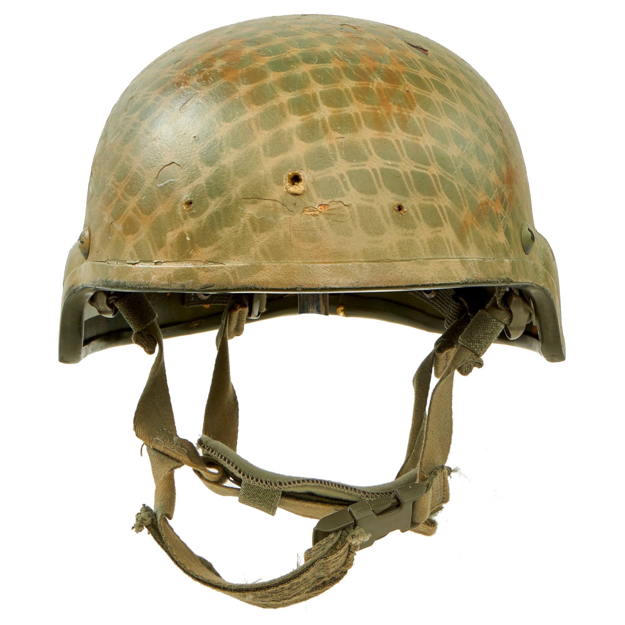 Military Issued Helmet Woodland Vintage Camouflage Headgear Chin Tactical  907 海外 即決 - スキル、知識