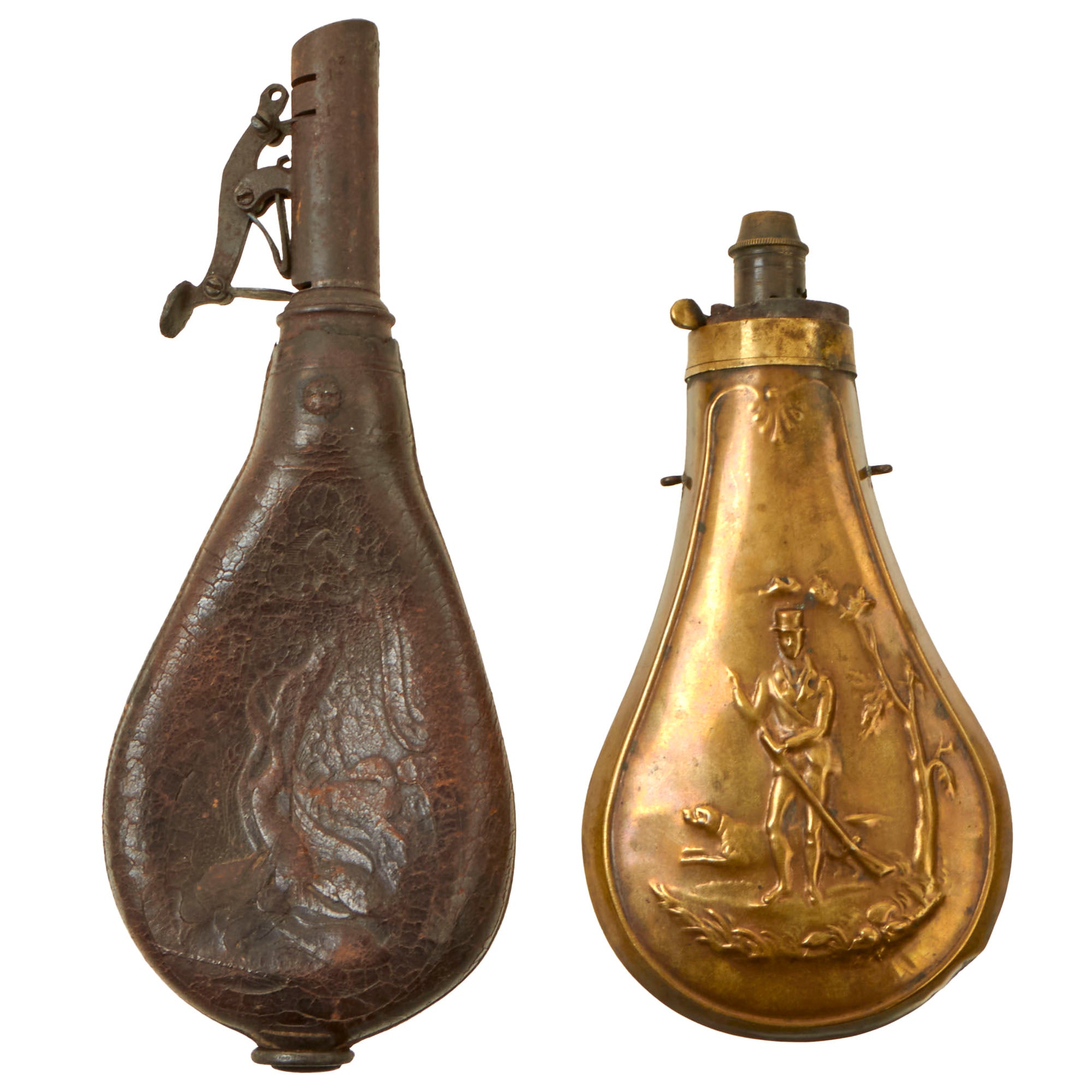 Antique Italian sold Replica of US powder flask