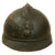 Original French WWI Issue Model 1915 Adrian Helmet in Horizon Blue with RF Badge and Partial Liner Original Items