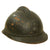 Original French WWI Issue Model 1915 Adrian Helmet in Horizon Blue with RF Badge and Partial Liner Original Items