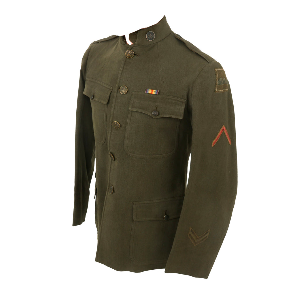 Original U.S. WWI 80th Division Uniform Jacket with Victory Ribbon and Breeches - 305th Field Signal Battalion Original Items