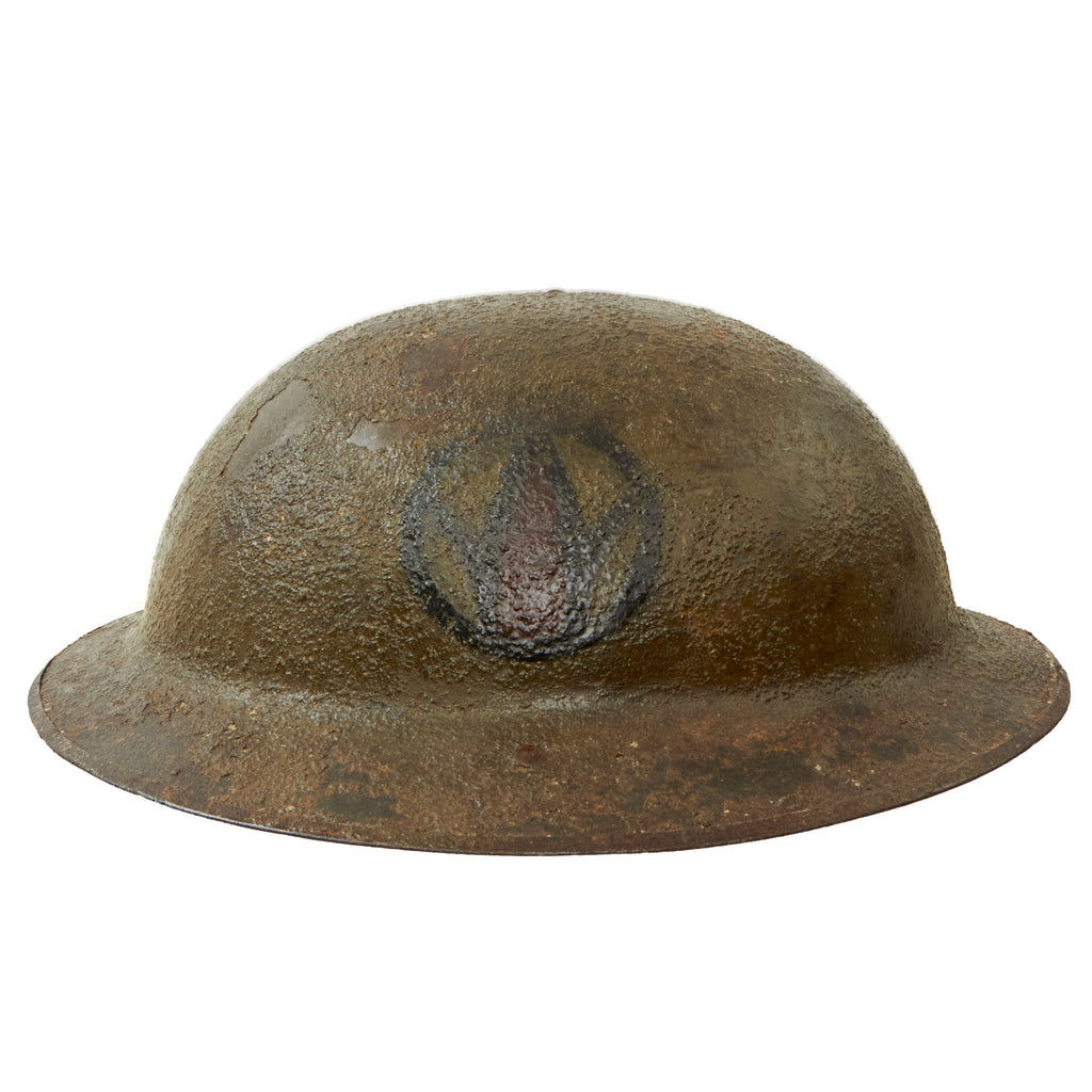 Original U.S. WWI 89th Division Painted British-Made Mk. I Doughboy Helmet - 164th Field Artillery Brigade Original Items