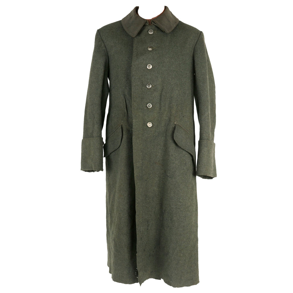 Original Imperial German WWI Rare Named Prussian EM/NCO Feldgrau M-1915 Wool Greatcoat - Service Used Original Items