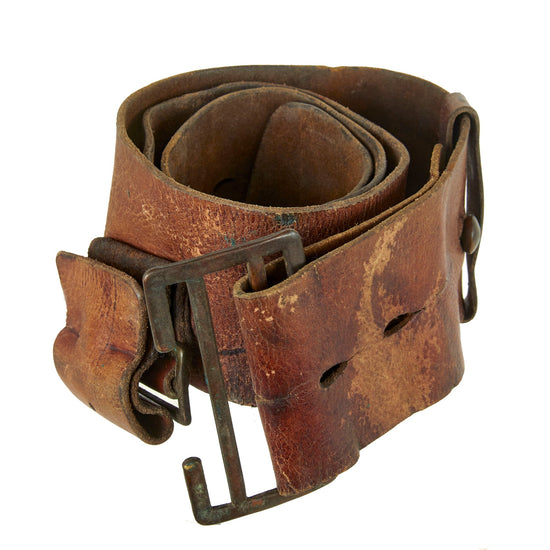 Original Australian ANZAC WWI Scarce P.08 P-1915 Leather Equipment Belt - Marked CGHF for WWI Manufacture Original Items