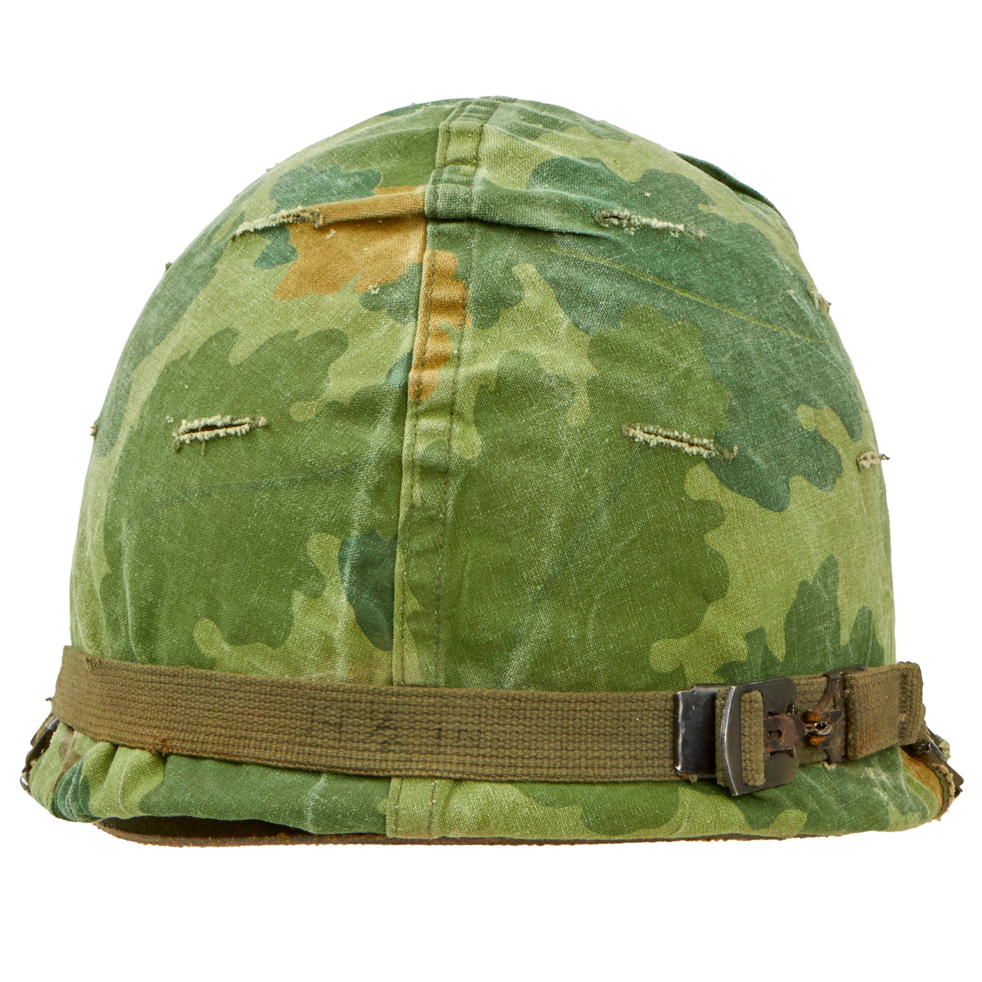 Original U.S. Vietnam War WWII Reissue M1 Helmet with 1970 Dated Camou ...