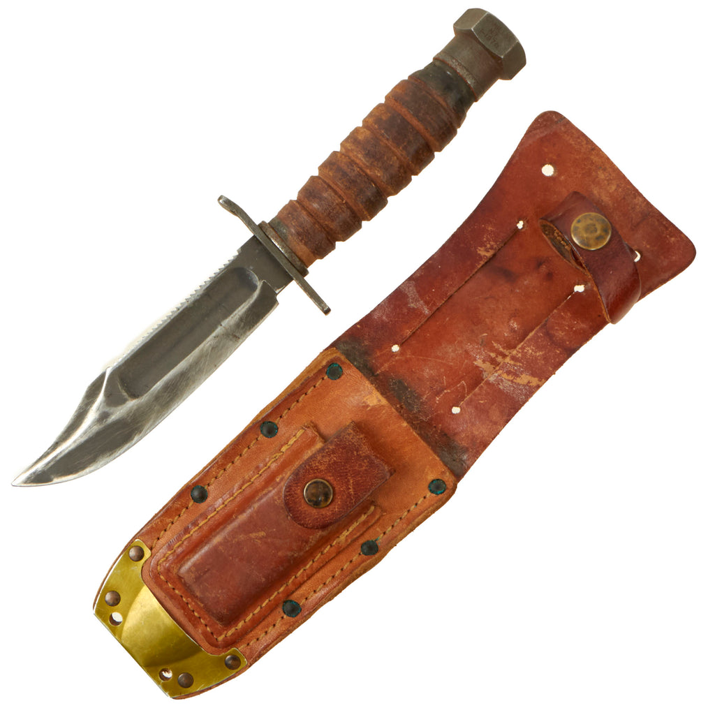 Original U.S. Vietnam War "Jet Pilot" Air Force Survival Knife by Camillus with Scabbard & Whetstone - Dated 1970