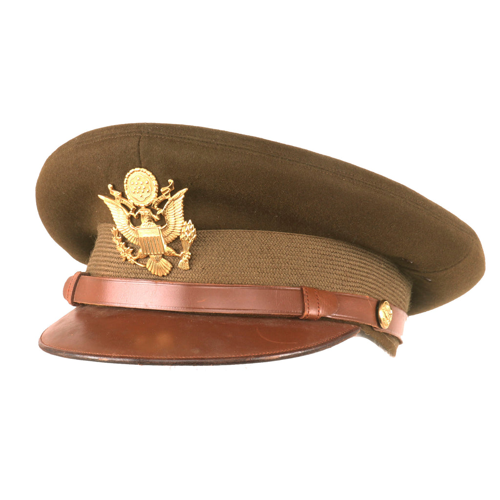 Original U.S. WWII US Army Officer’s Luxenberg Visor Cap Named to Captain Henry J. Briscoe - 325th Glider Infantry Regiment