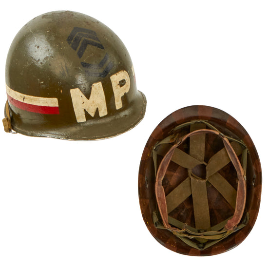 Original U.S. Korean War Era McCord Military Police M1 Helmet With Painted South Carolina National Guard Westinghouse Liner