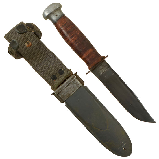 Original U.S. WWII Navy USN Mark 1 Robeson ShurEdge No. 20 Fighting Knife with Mk1 Scabbard