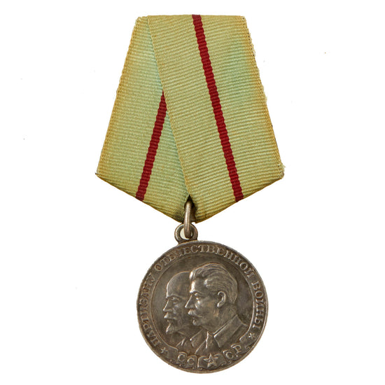 Original Soviet WWII Partisan of the Great Patriotic War 1st Class Medal Type II on Original Mount