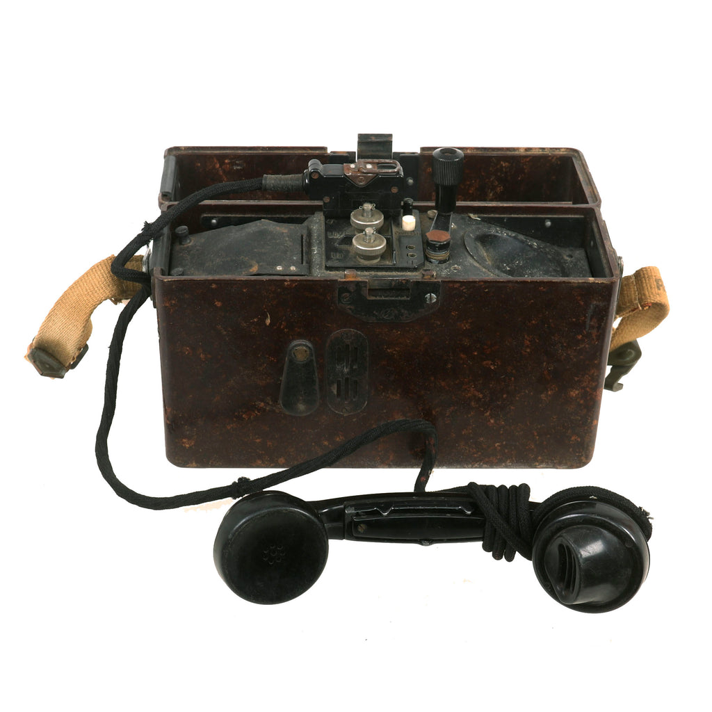 Original German WWII Wehrmacht Model FF33 Field Telephone With Original Carrying Strap - Feldfernsprecher 33