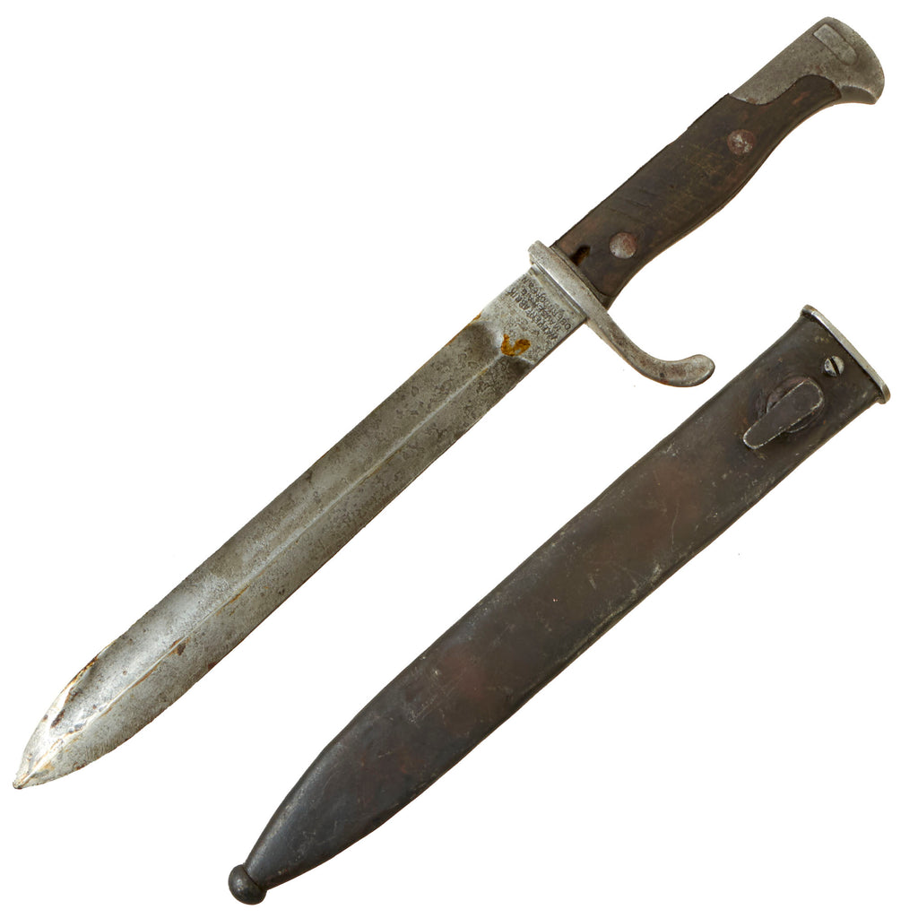 Original German WWI Turkish-Modified SG-98 Bayonet with Wide Scabbard Original Items