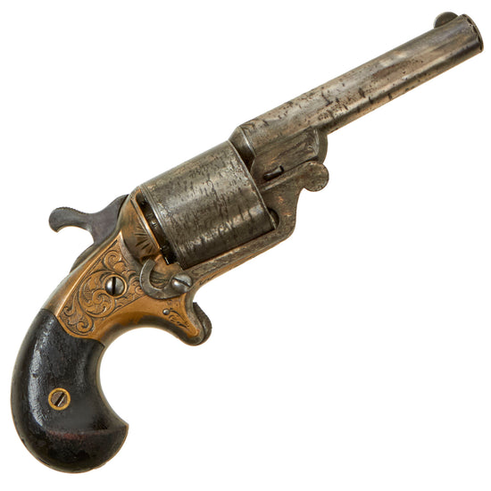 Original U.S. Civil War Era National Arms Co. Teat Fire .32 Cal Brass Frame Revolver - Serial 27001 - All Matching