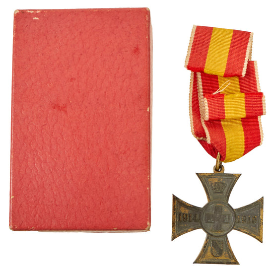 Original Imperial German WWI Grand Duchy of Baden Military Cross for War Aid Volunteers in Original Case Original Items