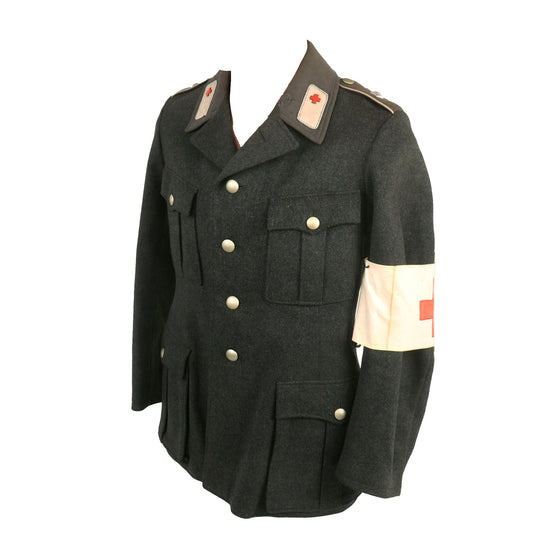 Original German WWII Red Cross Deutsches Rotes Kreuz Vorhelfer EM/NCO Tunic from North Munich 1 District with Trousers & Armband Original Items
