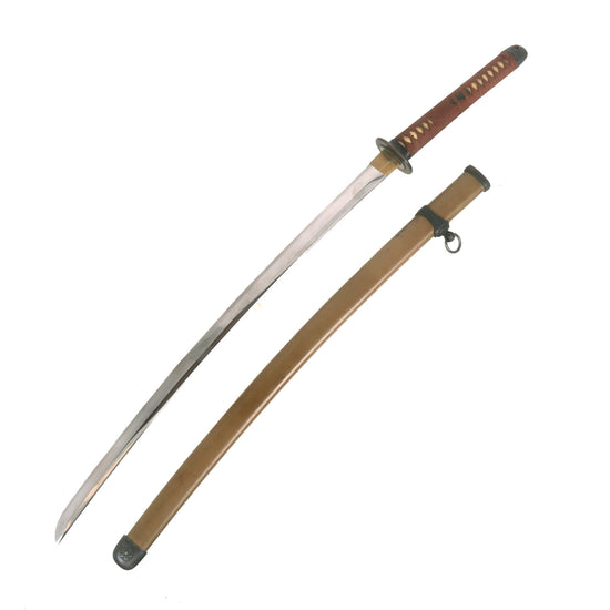 Original WWII Japanese Army Officer P-1944 Rinji Seikishi Shin-Gunto Katana Sword by KATSUTERU with Scabbard - Dated 1945