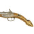 Original 19th Century Balkan Embossed Brass Clad Miquelet Lock Rat Tail "Pirate" Pistol - circa 1800 - 1820