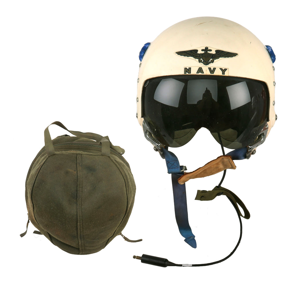 Original U.S. Vietnam War US Navy Pilot Dual Visor APH-6CMSI Flight Helmet by Sierra Engineering Co. with Original Early “Bowling Ball” Bag