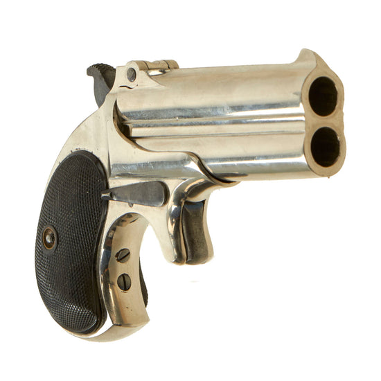 Original Excellent U.S. Remington Model 95 Nickel Plated .41 Rimfire Over & Under Pocket Pistol Serial 700 - c. 1890