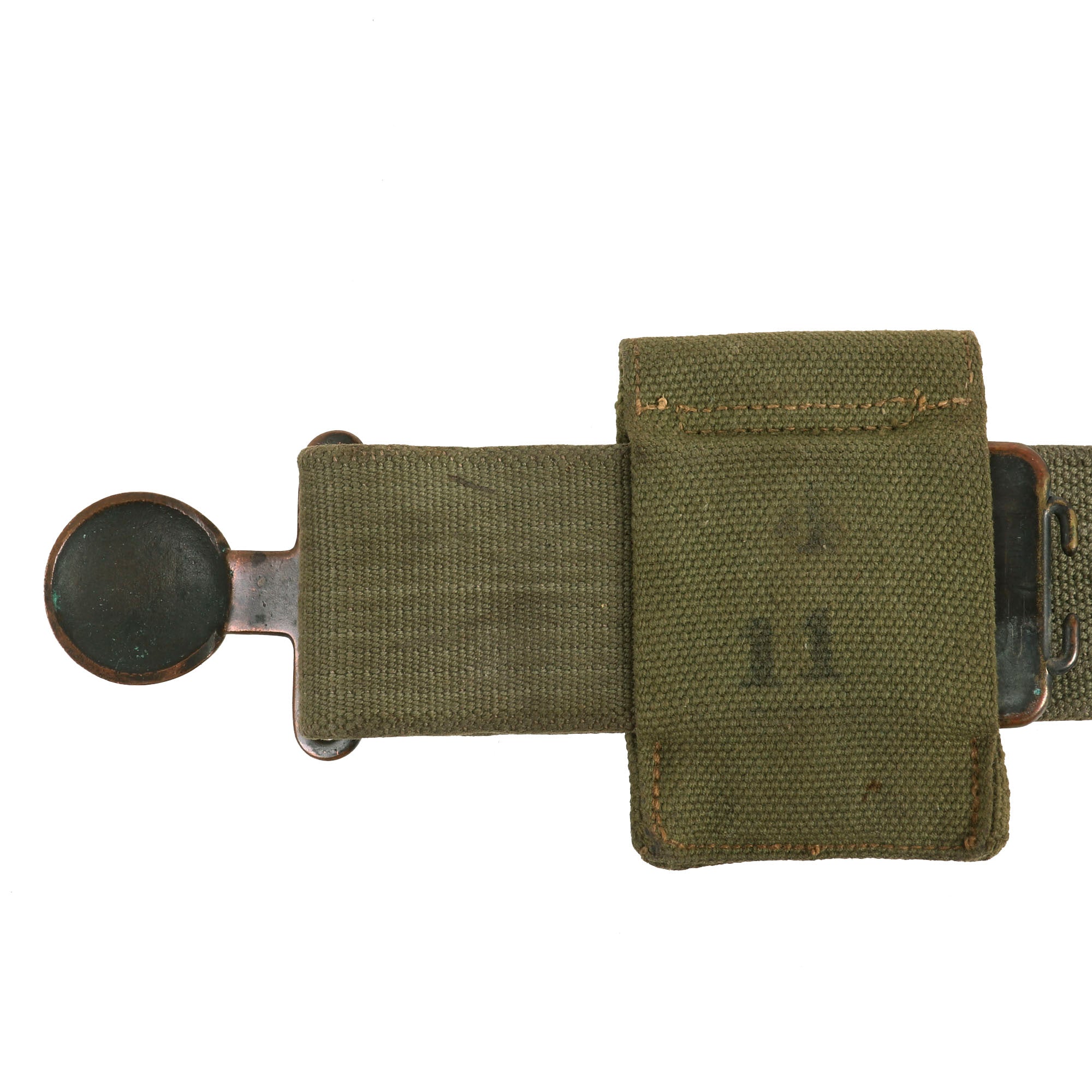 Original U.S. WWI M1910 Unit Marked Garrison Belt with Eagle Snap Cart ...