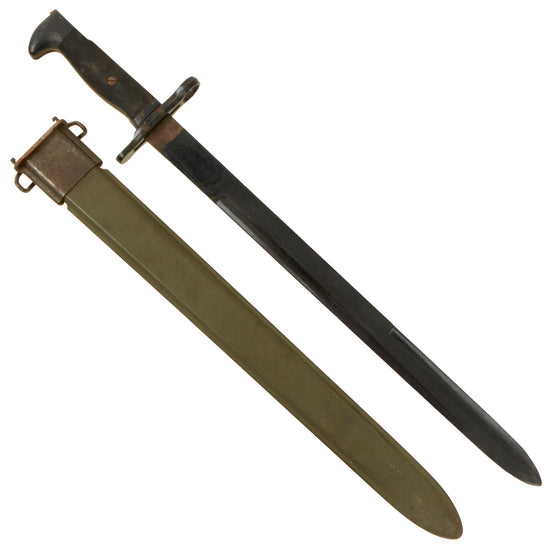 Original WWII U.S. Navy Mark 1 Training Bayonet by B.M. Co. with USN Mk1 Scabbard Original Items